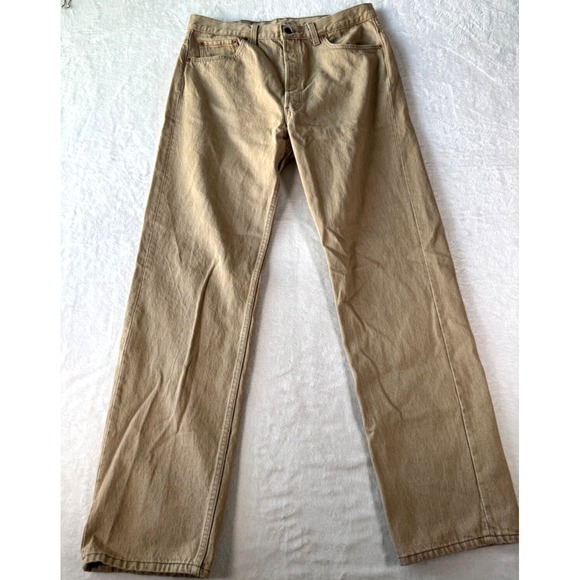 Levis 501 Vintage‎ 92 USA Mens 38X34 (Fits 34x33) Beige Tan Straight Button Fly - Picture 1 of 16